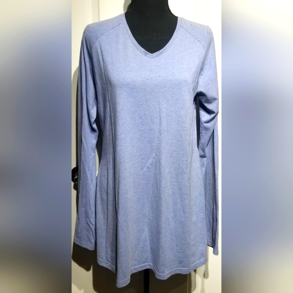 Columbia Women's Blue Multicolor Splatter Long-sleeve XL